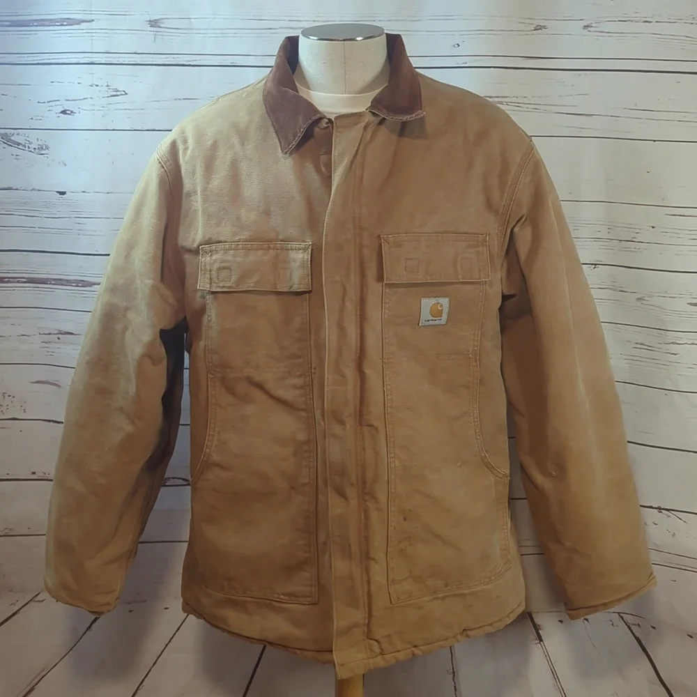 Vtg 90s‎ Carhartt Loose Fit Firm Duck Insulated Warmest Coat Barn Work XL XXL